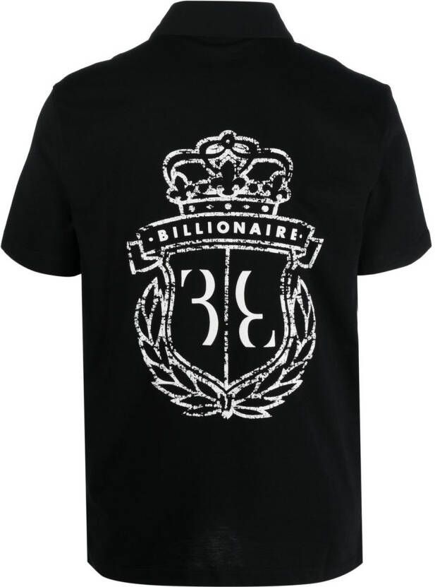 Billionaire Poloshirt met logoprint Zwart