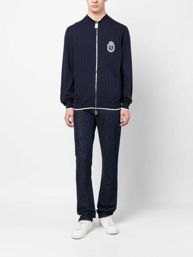 Billionaire Ribgebreide pullover Blauw