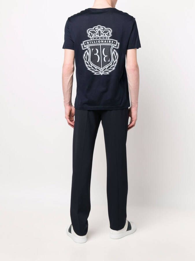 Billionaire T-shirt met geborduurd logo Blauw