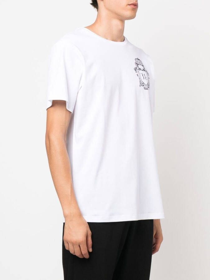 Billionaire T-shirt met geborduurd logo Wit