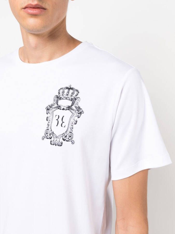 Billionaire T-shirt met geborduurd logo Wit