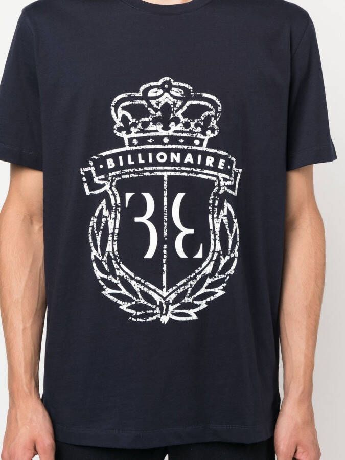 Billionaire T-shirt met logoprint Blauw