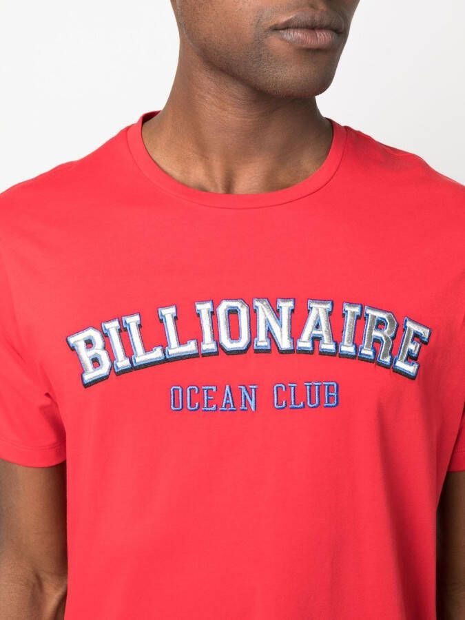 Billionaire T-shirt met logoprint Rood