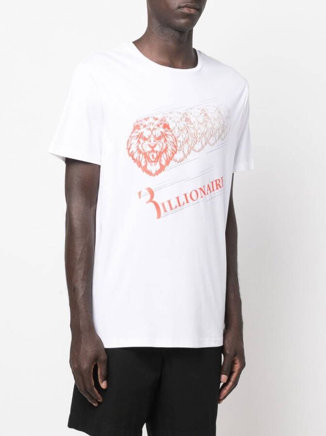 Billionaire T-shirt met logoprint Wit