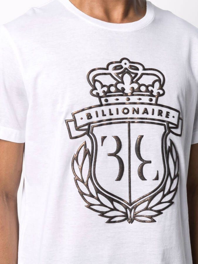 Billionaire T-shirt met wapenschildprint Wit