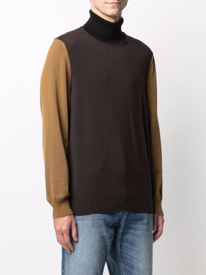 Billionaire Trui met colourblocking Bruin