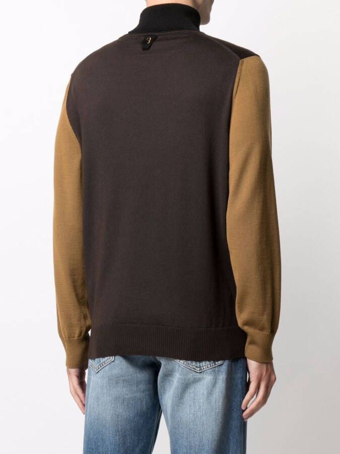 Billionaire Trui met colourblocking Bruin