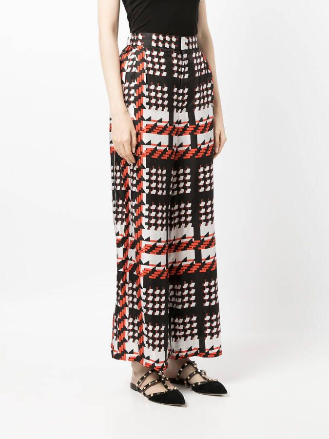 Biyan Broek met wijde pijpen Zwart