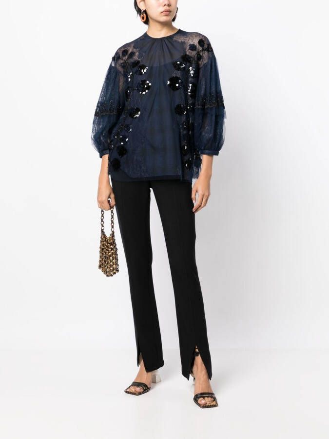 Biyan Blouse met pailletten Blauw