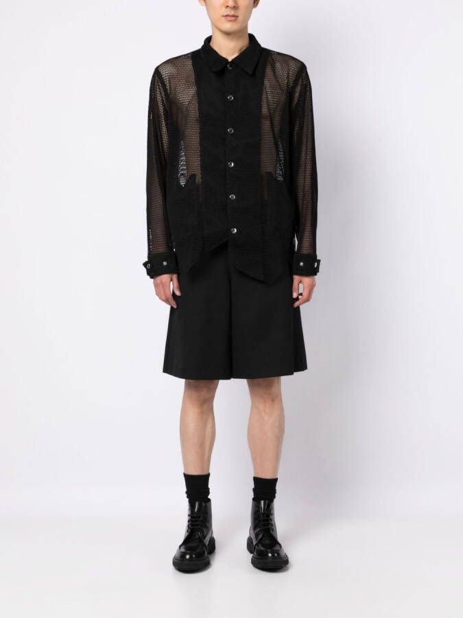 Black Comme Des Garçons Asymmetrisch shirtjack Zwart