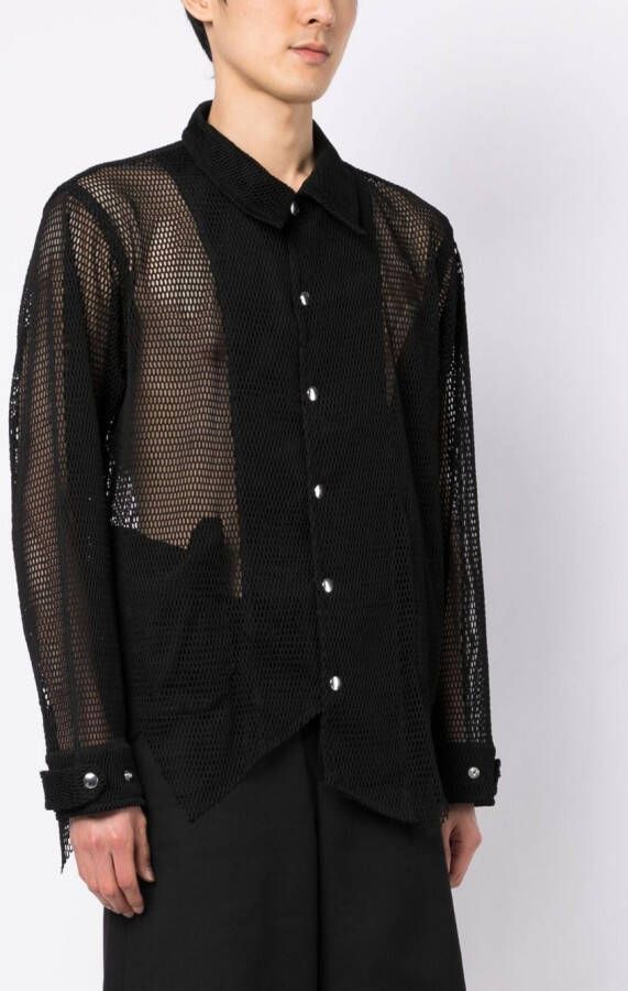 Black Comme Des Garçons Asymmetrisch shirtjack Zwart