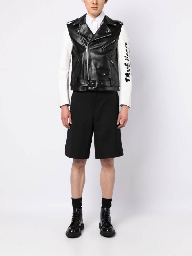 Black Comme Des Garçons Bikerjack met contrasterende mouwen Zwart