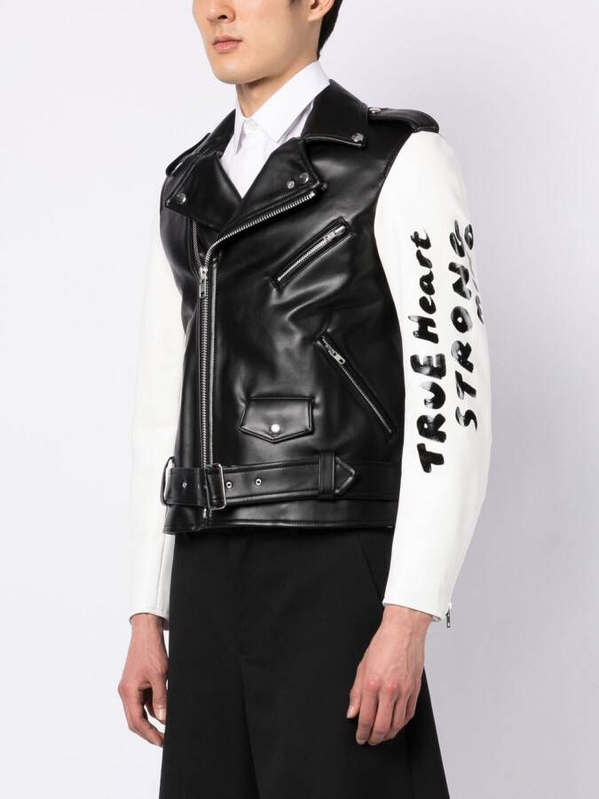 Black Comme Des Garçons Bikerjack met contrasterende mouwen Zwart