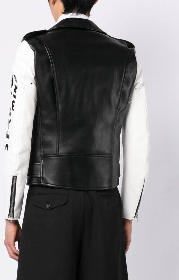Black Comme Des Garçons Bikerjack met contrasterende mouwen Zwart