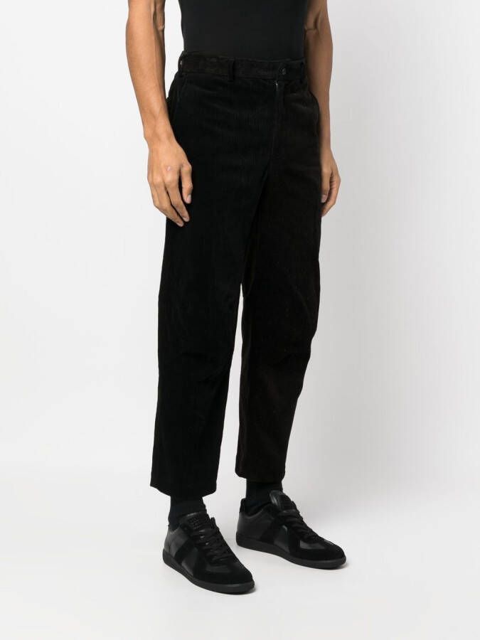 Black Comme Des Garçons Ribfluwelen broek Zwart