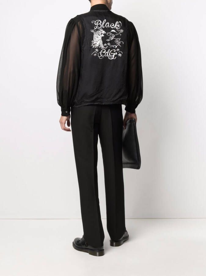 Black Comme Des Garçons Gilet met geborduurd logo Zwart