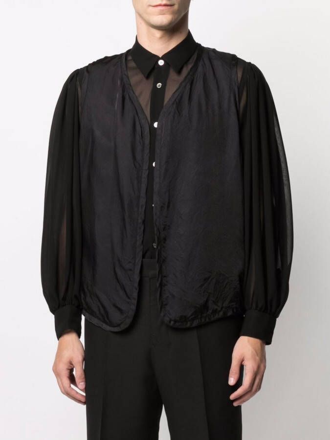 Black Comme Des Garçons Gilet met geborduurd logo Zwart