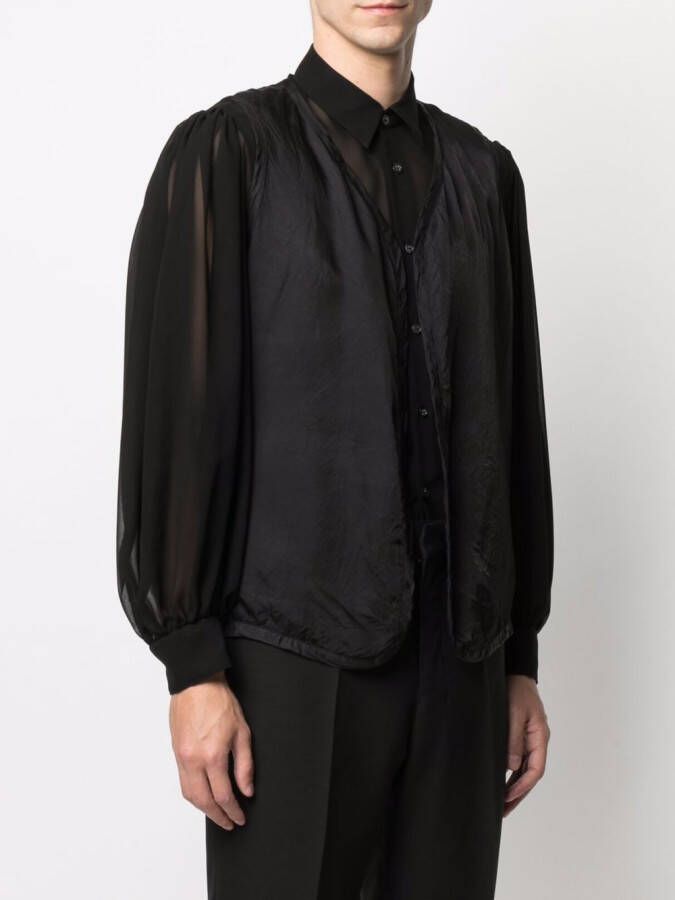 Black Comme Des Garçons Gilet met geborduurd logo Zwart