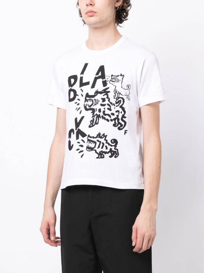Black Comme Des Garçons T-shirt met logoprint Wit