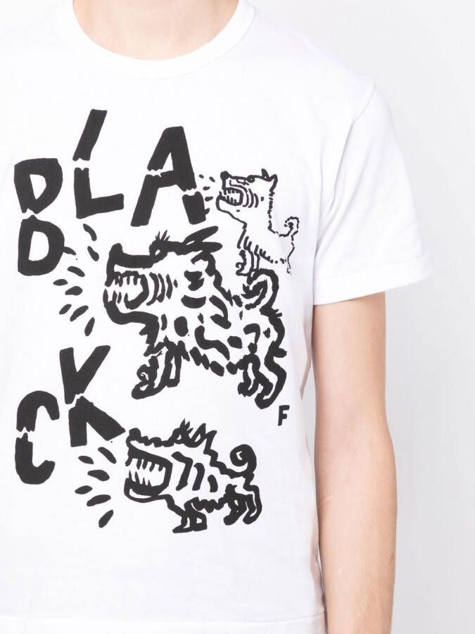Black Comme Des Garçons T-shirt met logoprint Wit