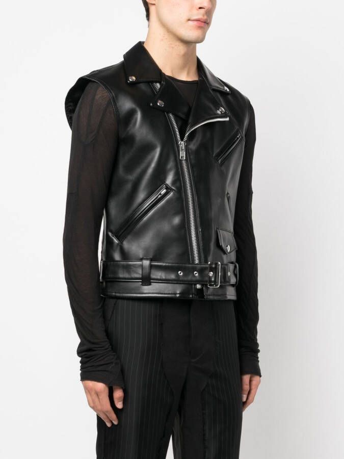 Black Comme Des Garçons Mouwloos bikerjack Zwart