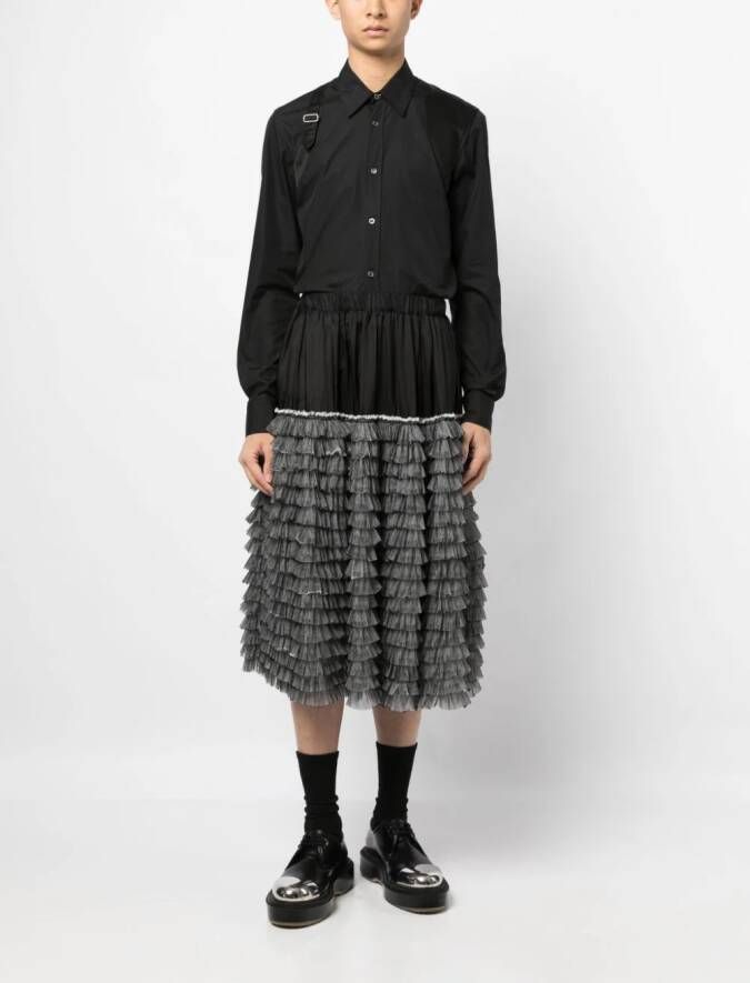 Black Comme Des Garçons Shorts met geplooid detail Zwart