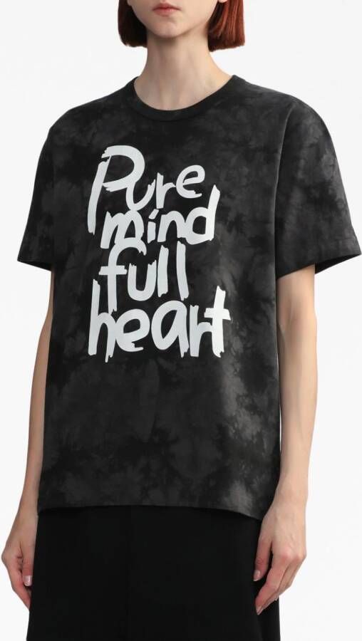 Black Comme Des Garçons T-shirt met tekst en tie-dye print Zwart