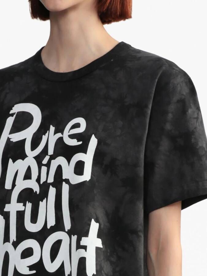 Black Comme Des Garçons T-shirt met tekst en tie-dye print Zwart