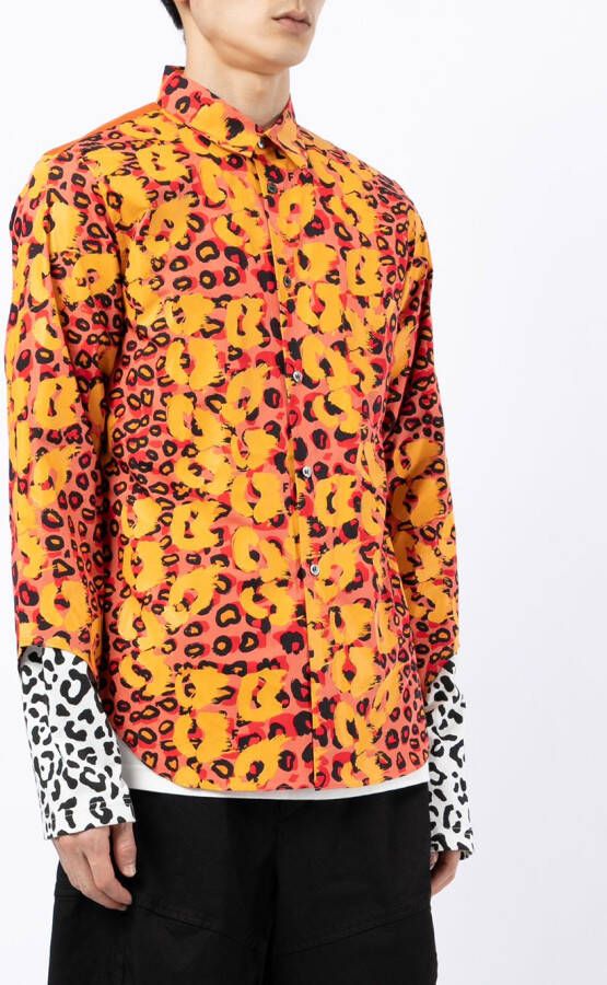 Black Comme Des Garçons x Filip Pagowski overhemd met uitgesneden cuffs Rood