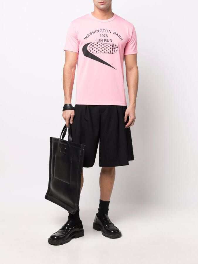 Black Comme Des Garçons x Nike T-shirt met print Roze