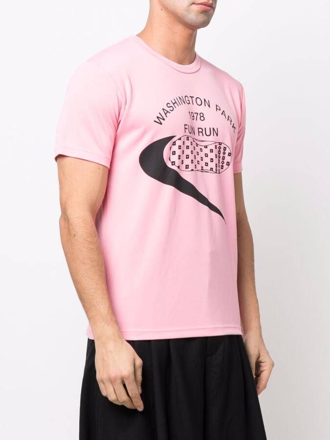 Black Comme Des Garçons x Nike T-shirt met print Roze
