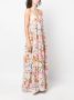 Black Coral Midi-jurk met bloemenprint Beige - Thumbnail 3