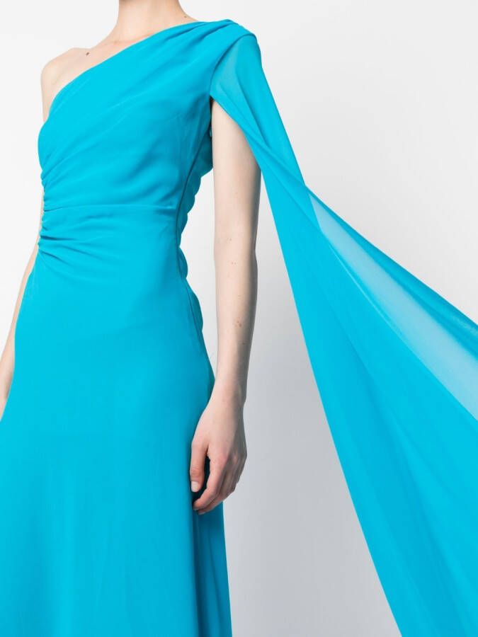 Blanca Vita Maxi-jurk met gedrapeerde mouwen Blauw