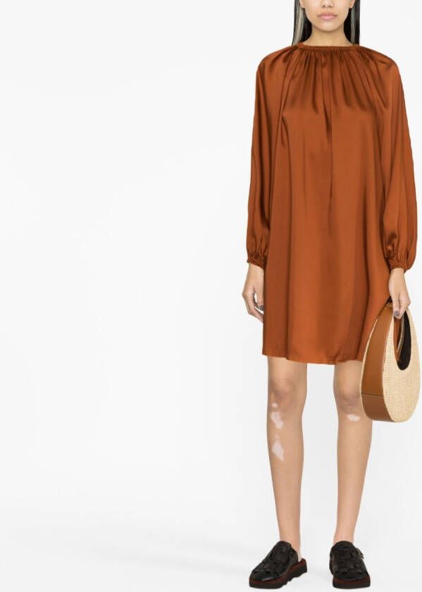 Blanca Vita Jurk met gesmockt detail Oranje