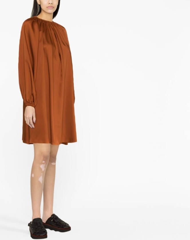 Blanca Vita Jurk met gesmockt detail Oranje