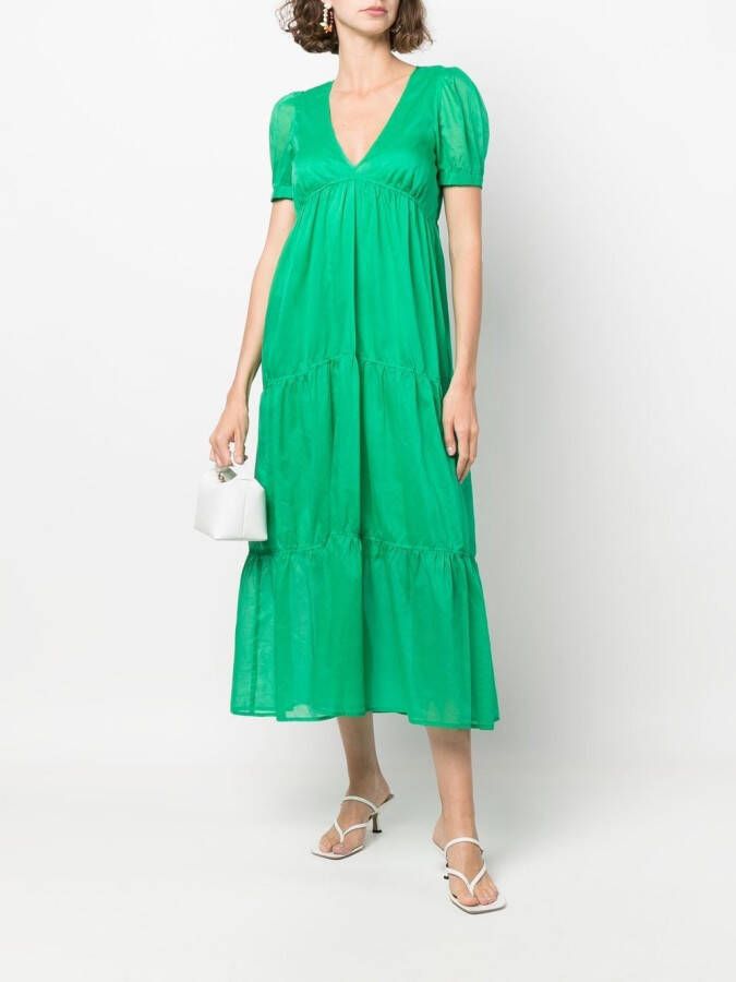 Blanca Vita Midi-jurk met korte mouwen Groen