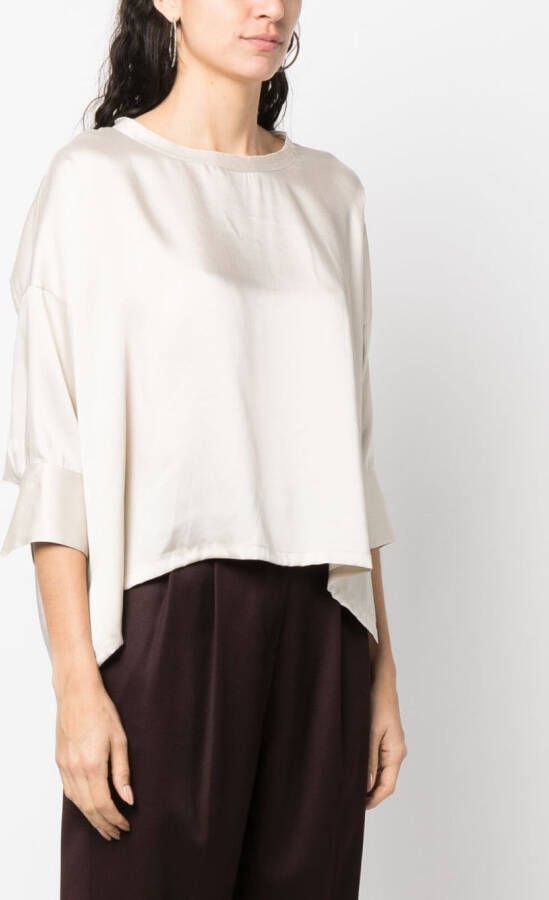 Blanca Vita Asymmetrische blouse Beige