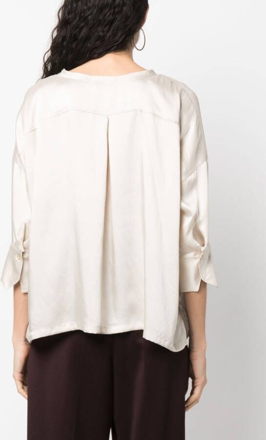 Blanca Vita Asymmetrische blouse Beige