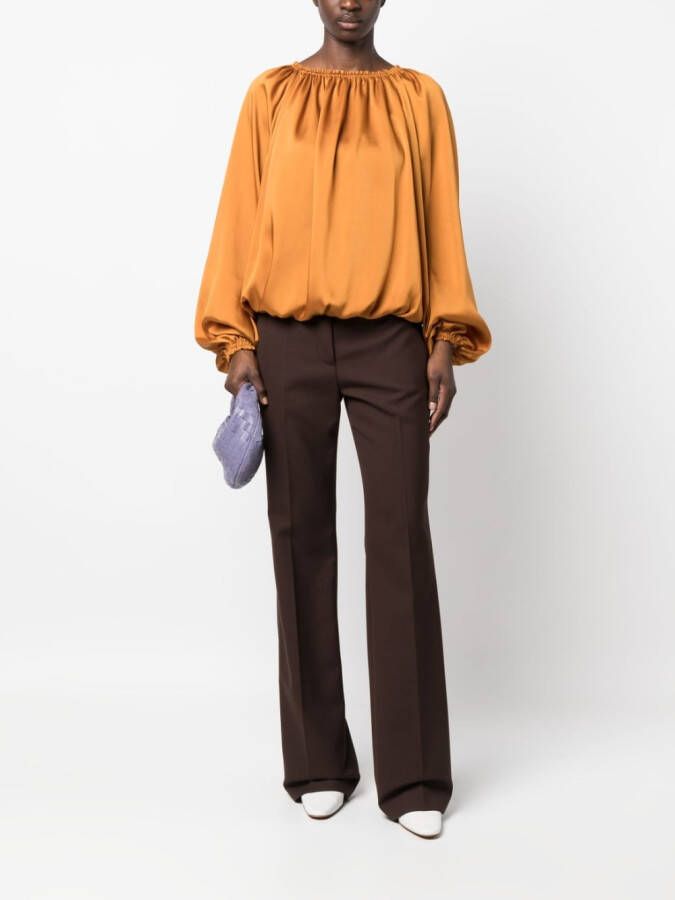 Blanca Vita Blouse met ruche Bruin