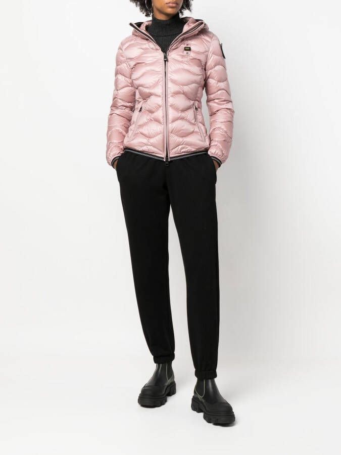 Blauer Jack met logopatch Roze