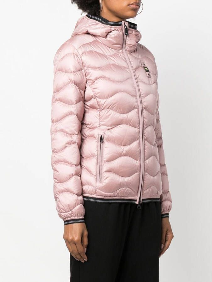 Blauer Jack met logopatch Roze