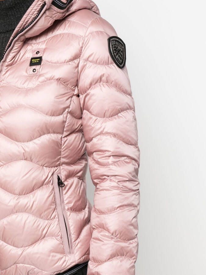 Blauer Jack met logopatch Roze
