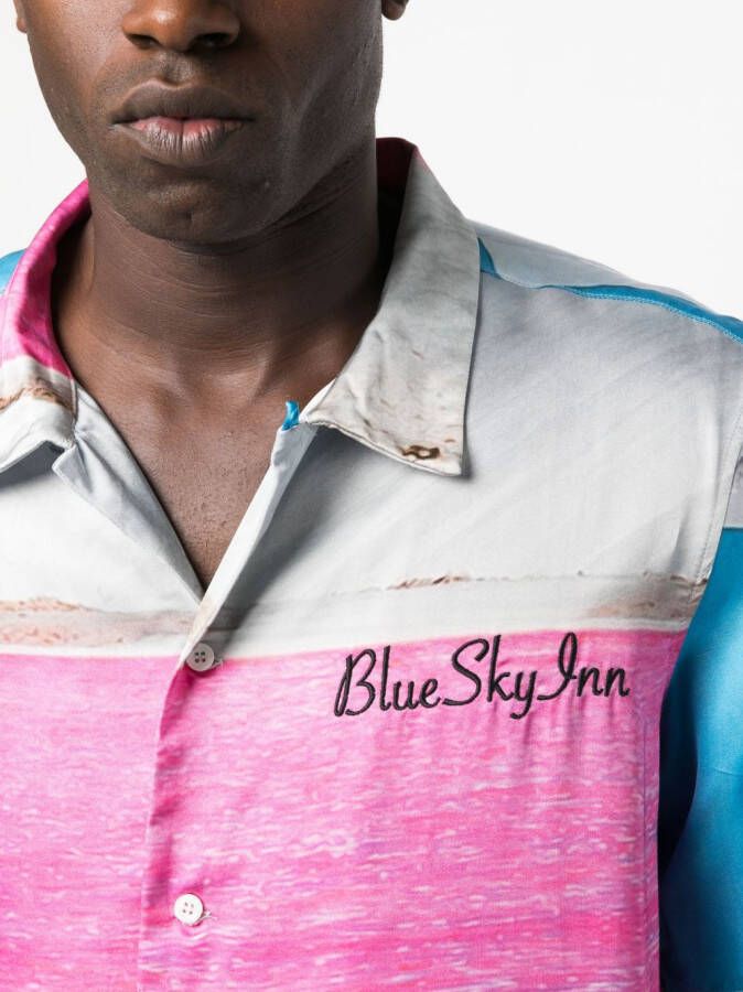BLUE SKY INN Overhemd met abstract patroon Blauw
