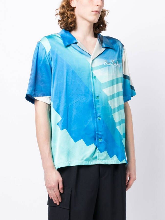 BLUE SKY INN Overhemd met abstracte print Blauw