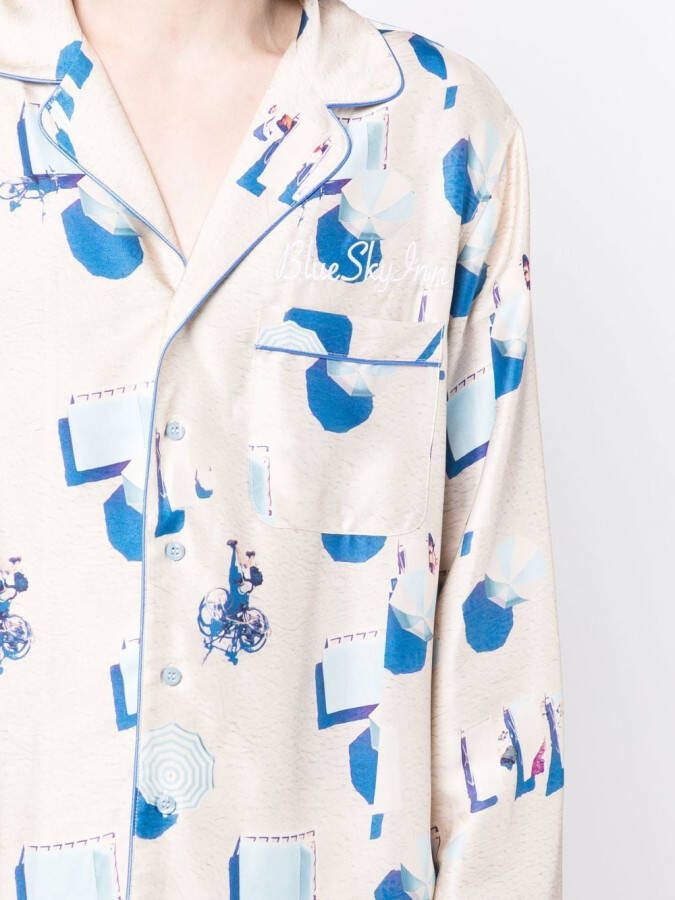BLUE SKY INN Overhemd met print Beige