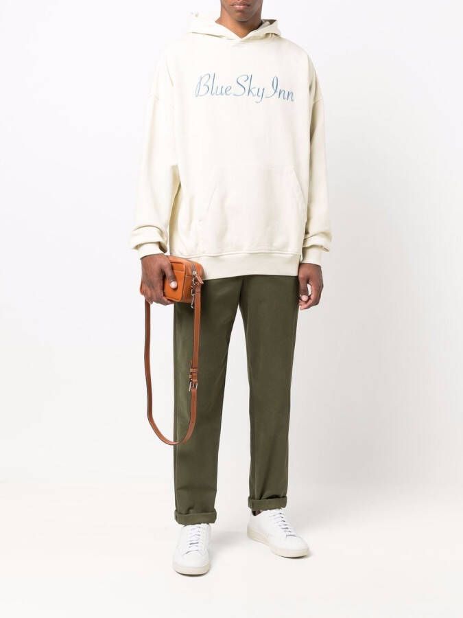 BLUE SKY INN Hoodie met geborduurd logo Beige