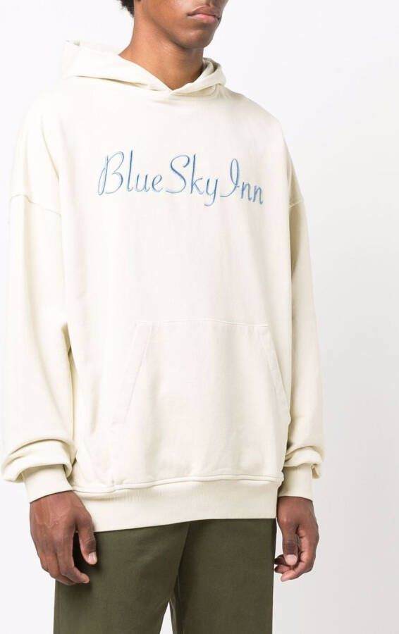BLUE SKY INN Hoodie met geborduurd logo Beige