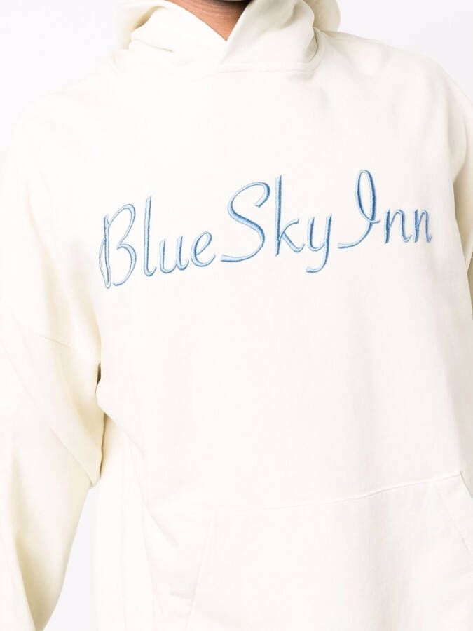 BLUE SKY INN Hoodie met geborduurd logo Beige