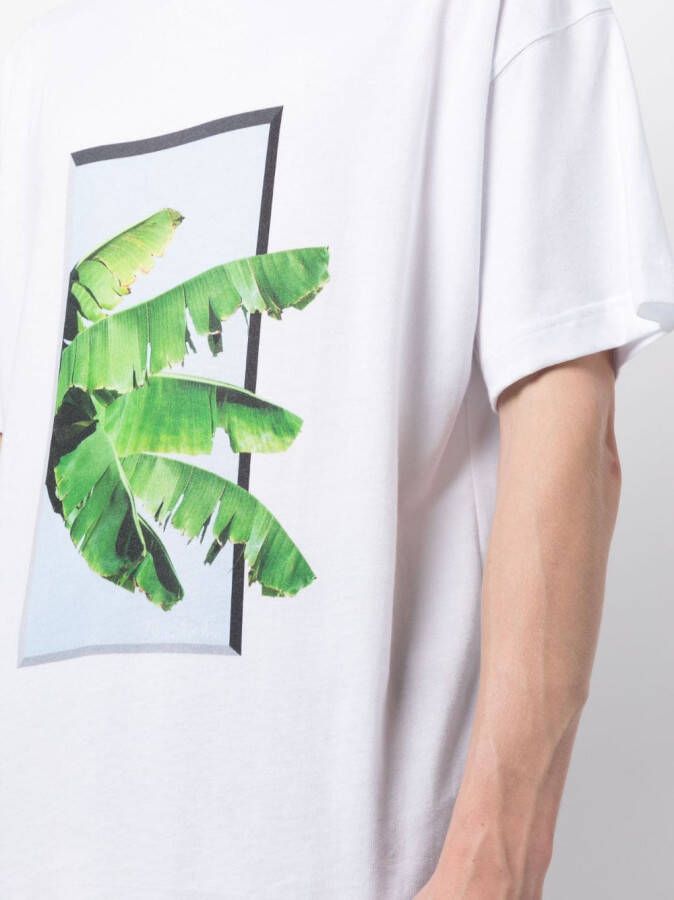 BLUE SKY INN T-shirt met bladprint Wit