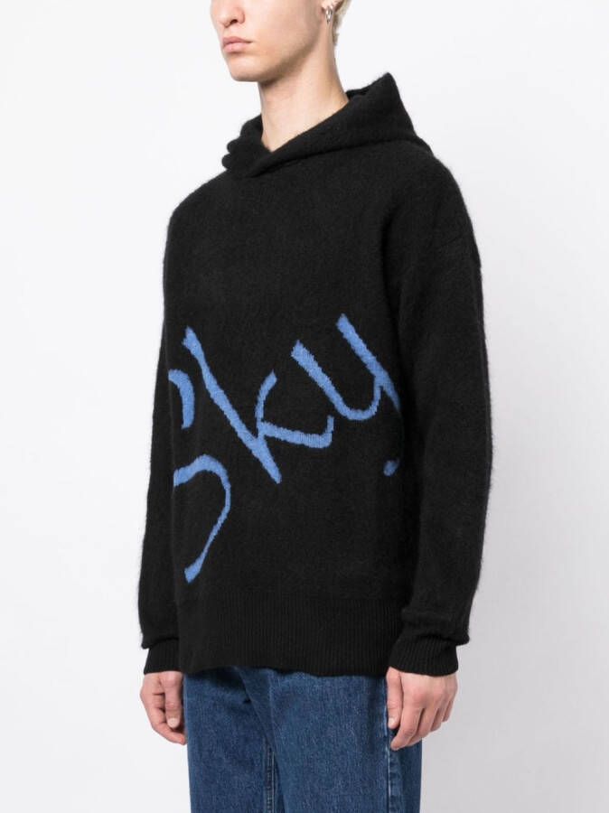 BLUE SKY INN Hoodie met logo-jacquard Zwart
